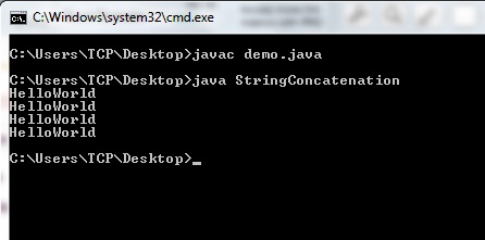 Program for String Concatenation in Java