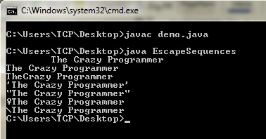 Java Escape Sequences With Program Example