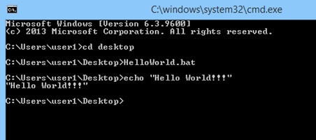 My First Batch File Program - Print Hello World My First Batch File Program - Print Hello World
