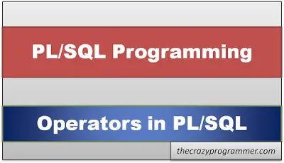 PL/SQL Operators