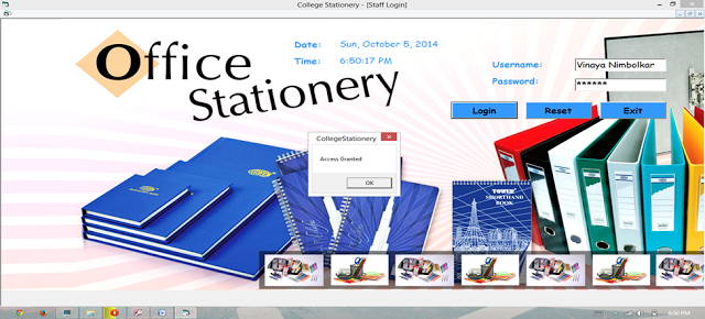 VB.NET Project On College Stationery Management System