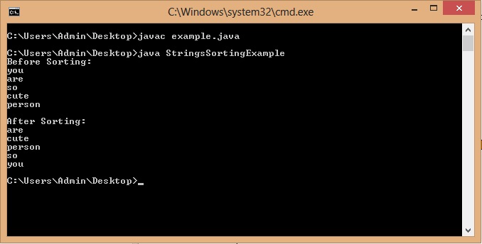 Java Program to Sort List of Strings