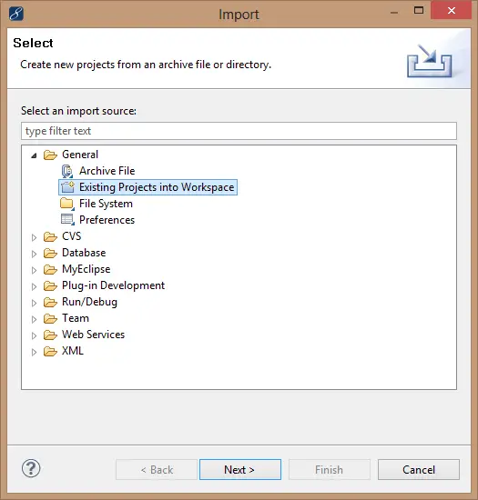 How to Import Existing Project in Eclipse or MyEclipse