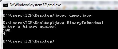 Program to Convert Binary to Decimal in Java
