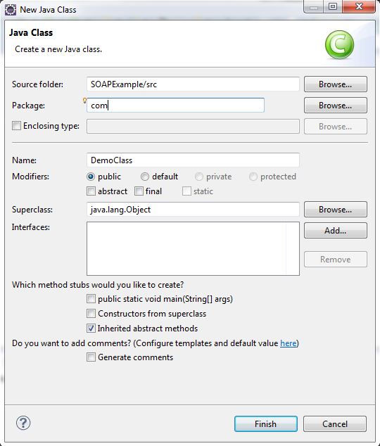 Create Java SOAP Web Service Using Eclipse 3