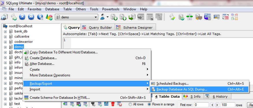 How to Backup or Restore MySql Database Using SQLyog - The Crazy Programmer