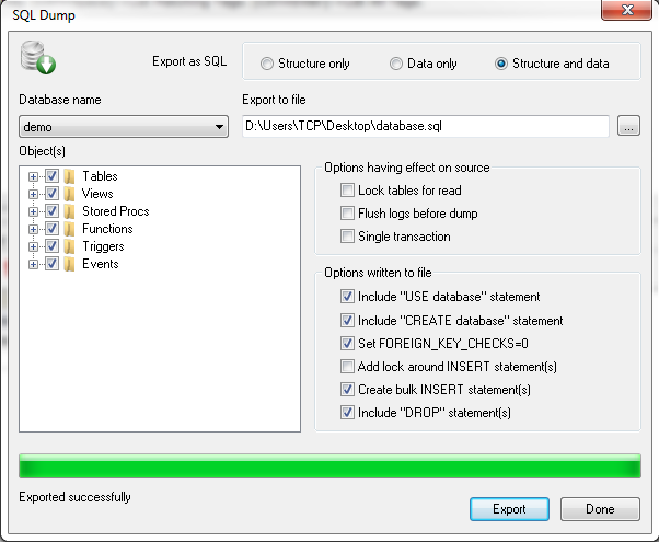 How to Backup or Restore MySql Database Using SQLyog 4