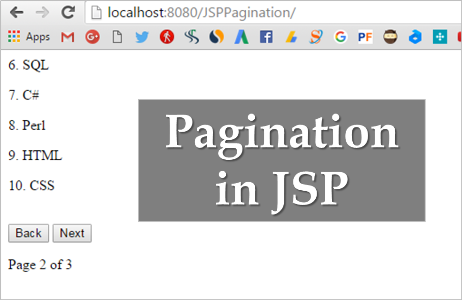 JSP Pagination Example Using jQuery, AJAX, JSON and MySQL