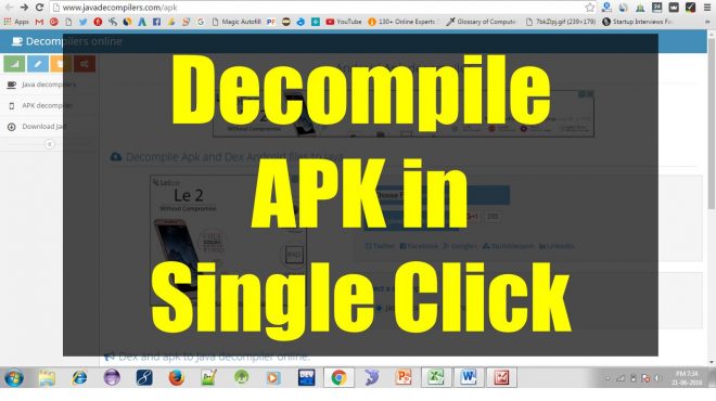 Decompile APK to Source Code in Single Click Decompile APK to Source Code in Single Click