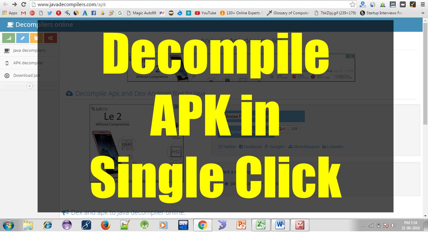 Decompile APK to Source Code in Single Click