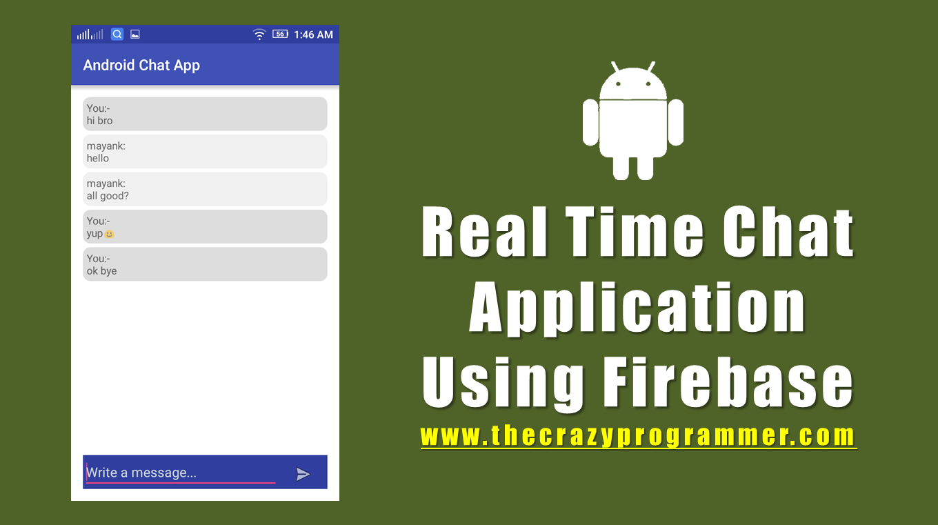 Android Real Time Chat Application Using Firebase Tutorial 1