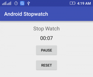 Android Stopwatch Example Using Chronometer