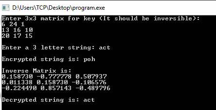 multiplication program matrix in c and in Cipher Decryption) Hill and (Encryption The C C multiplication program matrix in c and in Cipher Decryption) Hill and (Encryption The C C