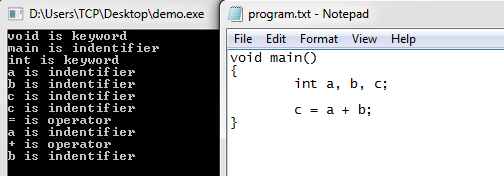 Lexical Analyzer in C and C++