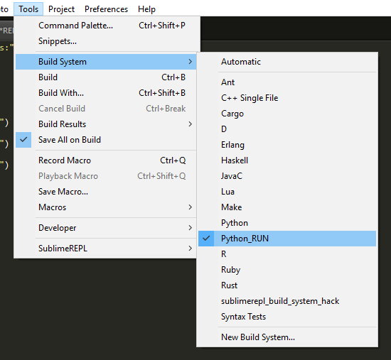 How to Run Python Program in Sublime Text 6