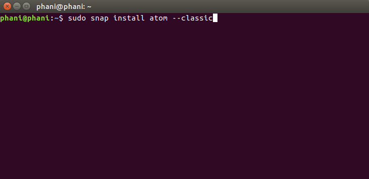 Install Atom Text Editor in Ubuntu Using SNAP 2