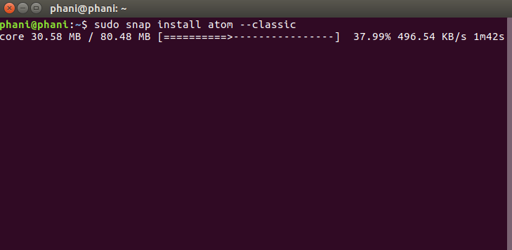 Install Atom Text Editor in Ubuntu Using SNAP 3