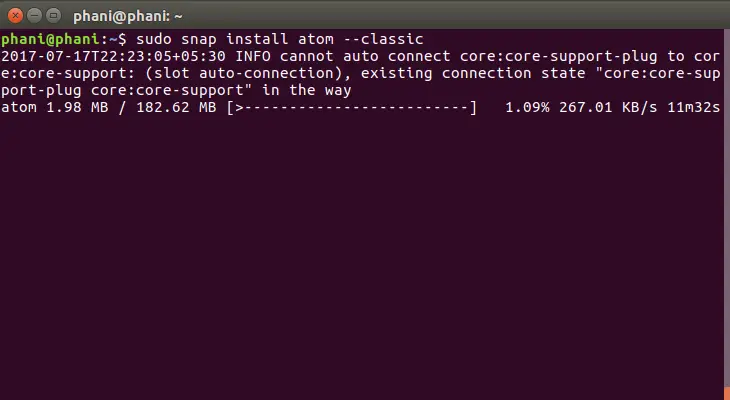 Install Atom Text Editor in Ubuntu Using SNAP 4