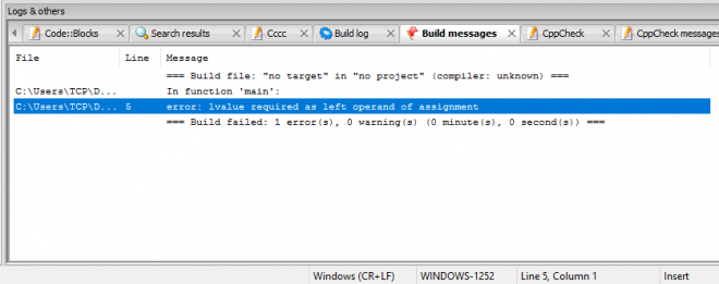 Solve error: lvalue required as left operand of assignment