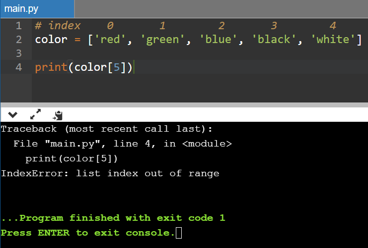 indexerror list assignment index out of range