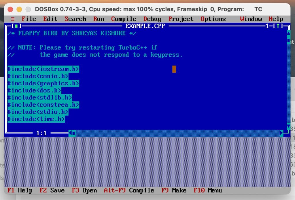 Turbo C++ for Mac