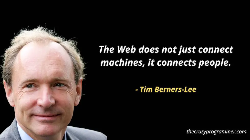 The Web does not just connect machines, it connects people.
