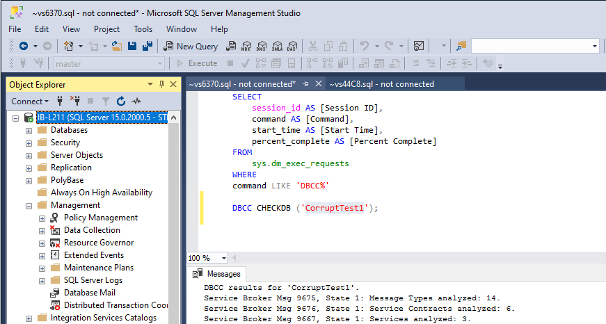 SQL Database Out of Emergency Mode 5